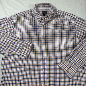 SHIRT Jos. A. Bank Traveler MENS XL Tailored  Blue Plaid L/S